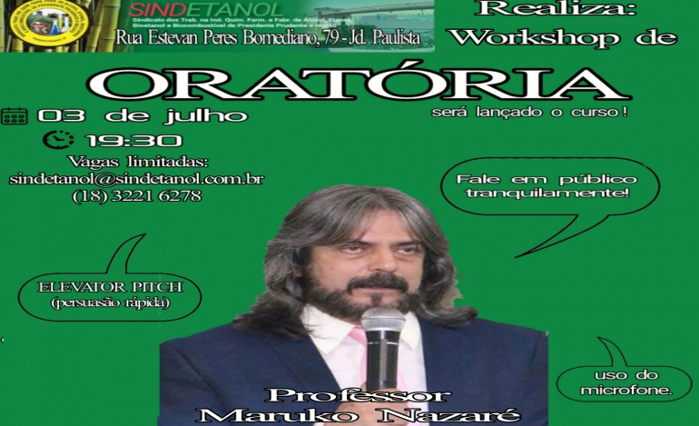 Sindetanol promove workshop e curso de oratória