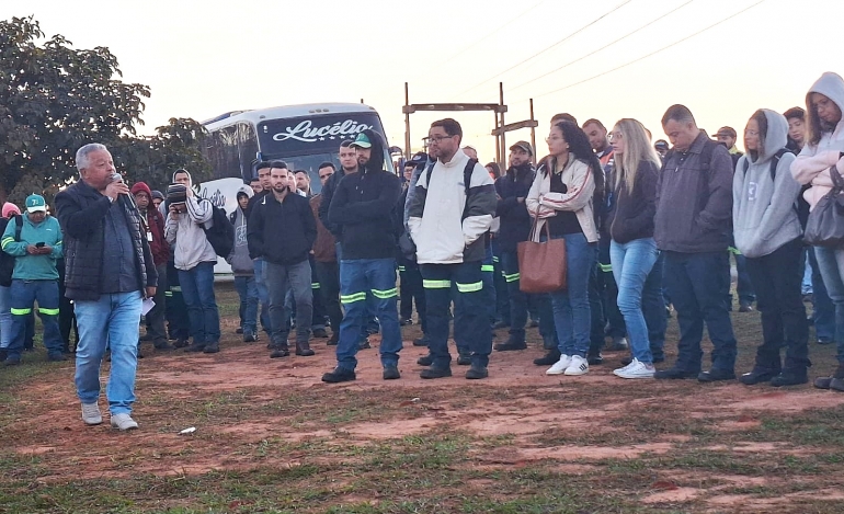 Sindetanol realiza assembleia com trabalhadores da usina Salto Botelho Agroenergia 