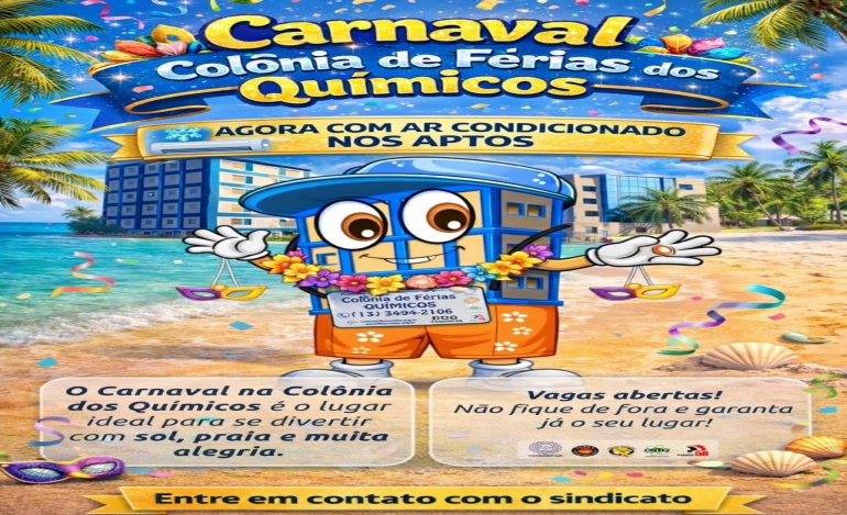 Carnaval na Colônia de Férias dos Químicos promete lazer, conforto e tranquilidade em Praia Grande