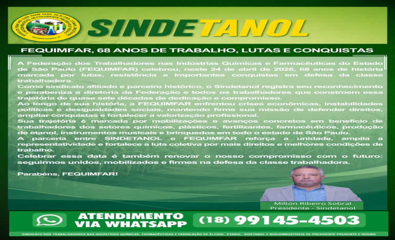 Fequimfar, 68 anos de trabalho, lutas e conquistas