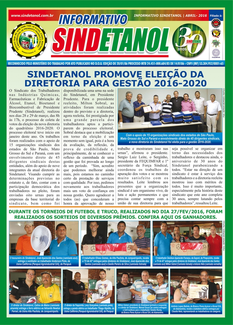 Jornal do Sindicato - Abril/2016