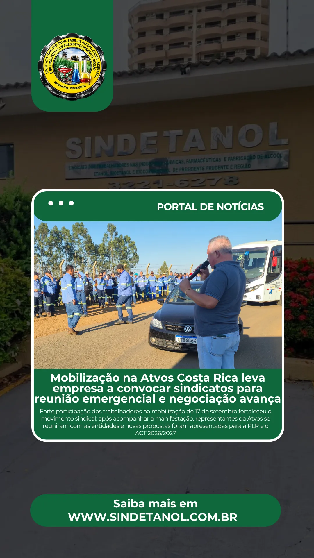 Mobilização na Atvos Costa Rica leva empresa a convocar sindicatos para reunião emergencial e negociação avança
