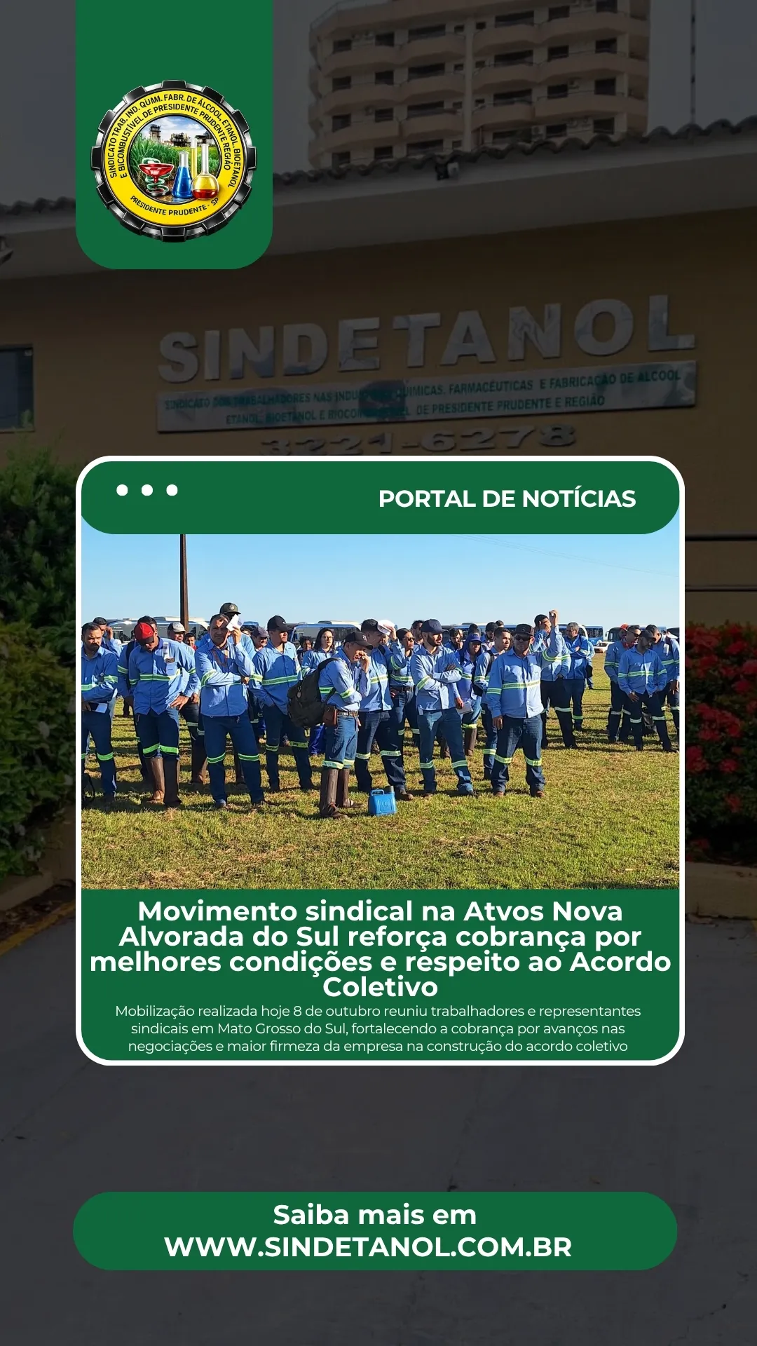 Mobilização na Atvos Nova Alvorada do Sul | Trabalhadores Cobram Avanços no Acordo Coletivo